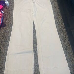 New York & Company Cream Flare Wide Leg Jeans